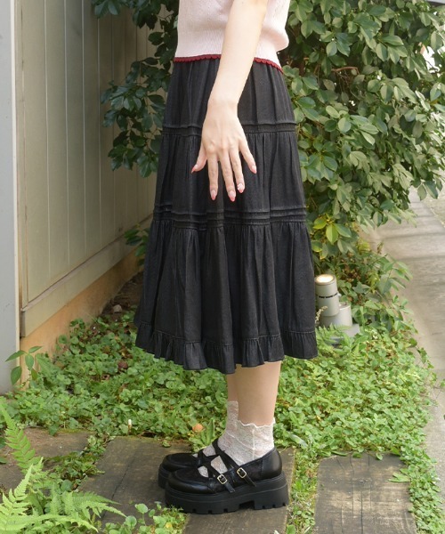 axes femme（アクシーズファム）の「ティアードフレアＳＫ（スカート・レディース・ネイビー/ブラック・FREE）」の12枚目の写真