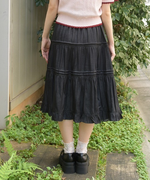 axes femme（アクシーズファム）の「ティアードフレアＳＫ（スカート・レディース・ネイビー/ブラック・FREE）」の13枚目の写真
