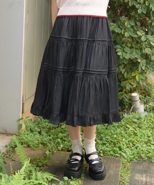 axes femme（アクシーズファム）の「ティアードフレアＳＫ（スカート・レディース・ネイビー/ブラック・FREE）」の11枚目の写真
