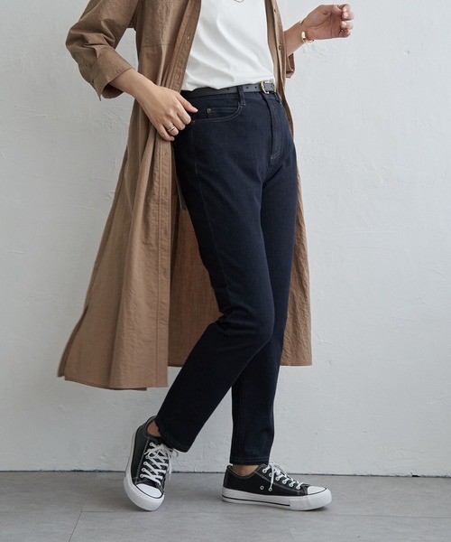 ikka(イッカ)の「GOKU楽パンツ スリムストレート(その他パンツ・レディース・ネイビー/ダークオリーブ/ベージュ/ブラック・M/S/L)」の1枚目の写真