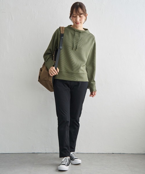 ikka(イッカ)の「GOKU楽パンツ スリムストレート(その他パンツ・レディース・ネイビー/ダークオリーブ/ベージュ/ブラック・M/S/L)」の8枚目の写真