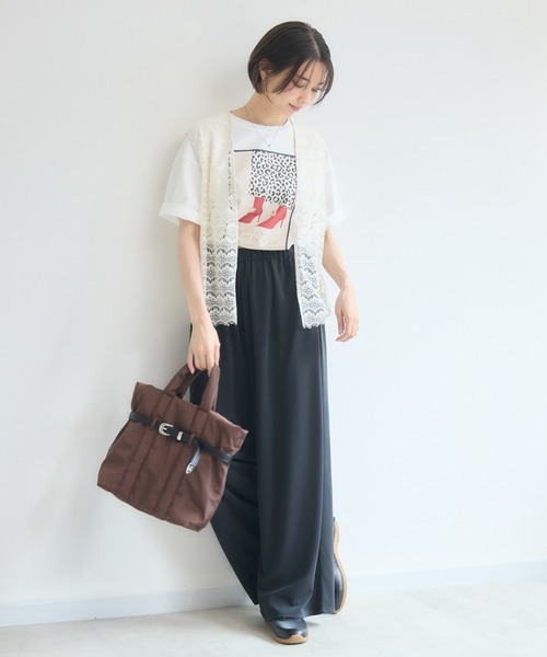 Pillini(ピリーニ)の「シューズアイコンTシャツ(Tシャツ/カットソー・レディース・ブラック/オフホワイト・FREE)」の10枚目の写真