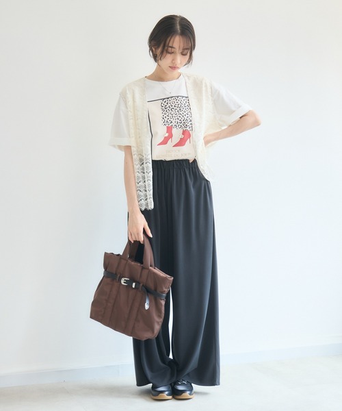 Pillini(ピリーニ)の「シューズアイコンTシャツ(Tシャツ/カットソー・レディース・ブラック/オフホワイト・FREE)」の12枚目の写真