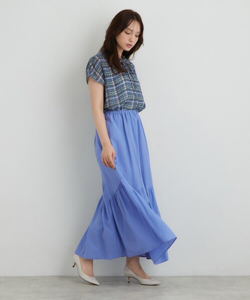 Sunauna(スーナウーナ)の「【ウエストゴム】ギャザースカート(スカート・レディース・ブラウン系その他/ブラック/ブルー・36/40/38)」の17枚目の写真