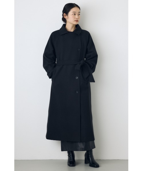 AZUL by moussy（アズールバイマウジー）の「【蓄熱効果】あったかい♪B-HEAT 2WAYカラートレンチロングコート 秋服 冬服　スタンドネック　ハイネック　機能性素材　防寒（トレンチコート・レディース・チャコールグレー/ブラック/ベージュ・MEDIUM/SMALL）」の4枚目の写真