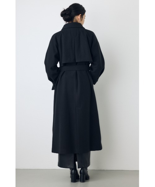 AZUL by moussy（アズールバイマウジー）の「【蓄熱効果】あったかい♪B-HEAT 2WAYカラートレンチロングコート 秋服 冬服　スタンドネック　ハイネック　機能性素材　防寒（トレンチコート・レディース・チャコールグレー/ブラック/ベージュ・MEDIUM/SMALL）」の6枚目の写真