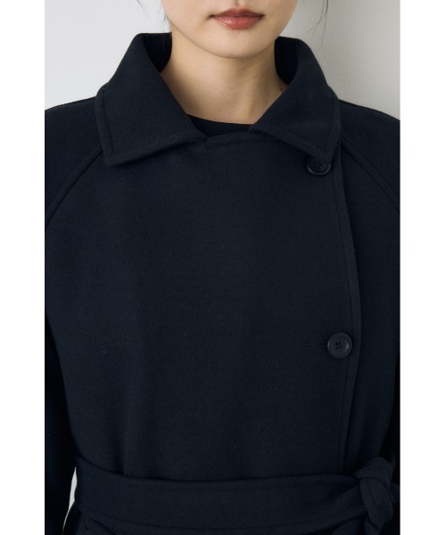 AZUL by moussy（アズールバイマウジー）の「【蓄熱効果】あったかい♪B-HEAT 2WAYカラートレンチロングコート 秋服 冬服　スタンドネック　ハイネック　機能性素材　防寒（トレンチコート・レディース・チャコールグレー/ブラック/ベージュ・MEDIUM/SMALL）」の7枚目の写真