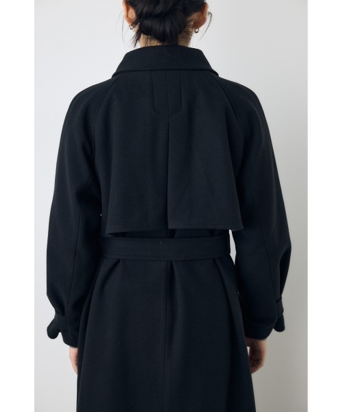 AZUL by moussy（アズールバイマウジー）の「【蓄熱効果】あったかい♪B-HEAT 2WAYカラートレンチロングコート 秋服 冬服　スタンドネック　ハイネック　機能性素材　防寒（トレンチコート・レディース・チャコールグレー/ブラック/ベージュ・MEDIUM/SMALL）」の8枚目の写真