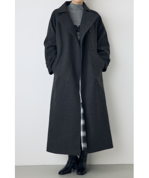 AZUL by moussy（アズールバイマウジー）の「【蓄熱効果】あったかい♪B-HEAT 2WAYカラートレンチロングコート 秋服 冬服　スタンドネック　ハイネック　機能性素材　防寒（トレンチコート・レディース・チャコールグレー/ブラック/ベージュ・MEDIUM/SMALL）」の17枚目の写真