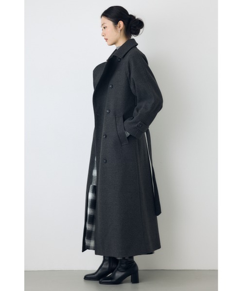 AZUL by moussy（アズールバイマウジー）の「【蓄熱効果】あったかい♪B-HEAT 2WAYカラートレンチロングコート 秋服 冬服　スタンドネック　ハイネック　機能性素材　防寒（トレンチコート・レディース・チャコールグレー/ブラック/ベージュ・MEDIUM/SMALL）」の18枚目の写真