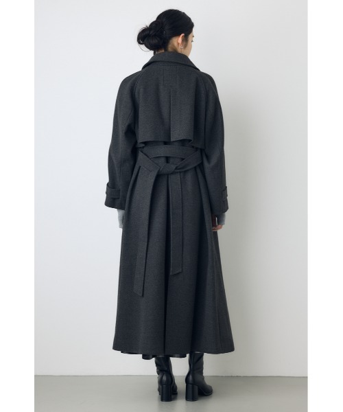 AZUL by moussy（アズールバイマウジー）の「【蓄熱効果】あったかい♪B-HEAT 2WAYカラートレンチロングコート 秋服 冬服　スタンドネック　ハイネック　機能性素材　防寒（トレンチコート・レディース・チャコールグレー/ブラック/ベージュ・MEDIUM/SMALL）」の19枚目の写真