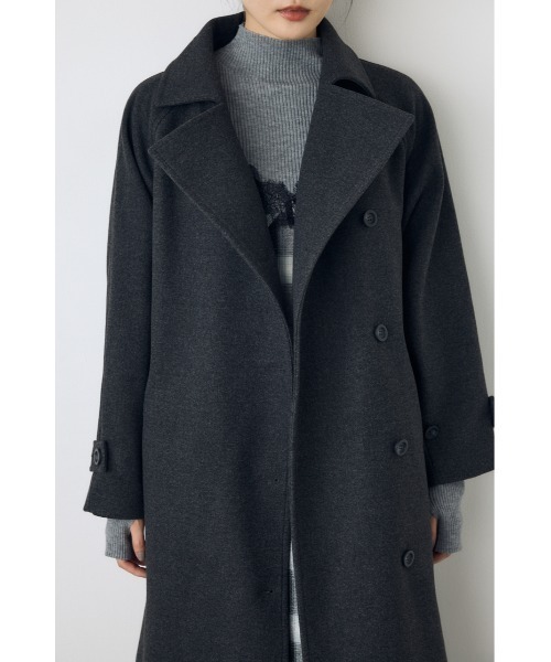 AZUL by moussy（アズールバイマウジー）の「【蓄熱効果】あったかい♪B-HEAT 2WAYカラートレンチロングコート 秋服 冬服　スタンドネック　ハイネック　機能性素材　防寒（トレンチコート・レディース・チャコールグレー/ブラック/ベージュ・MEDIUM/SMALL）」の20枚目の写真
