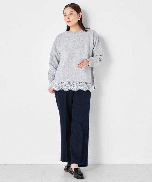 GALLORIA（ギャローリア）の「裾レース切替プルオーバー（Tシャツ/カットソー・レディース・ブラック/ホワイト・L/LL/M/S）」の3枚目の写真