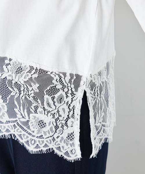 GALLORIA（ギャローリア）の「裾レース切替プルオーバー（Tシャツ/カットソー・レディース・ブラック/ホワイト・L/LL/M/S）」の6枚目の写真