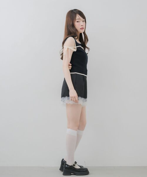 ems excite(エムズエキサイト)の「フロントスリットニットタンク(タンクトップ・レディース・ナチュラル/ピンク/ブラック・FREE)」の14枚目の写真