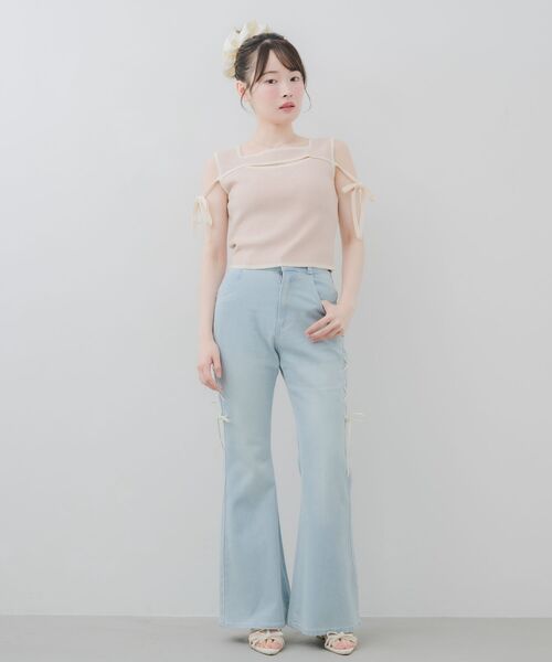 ems excite(エムズエキサイト)の「フロントスリットニットタンク(タンクトップ・レディース・ナチュラル/ピンク/ブラック・FREE)」の20枚目の写真