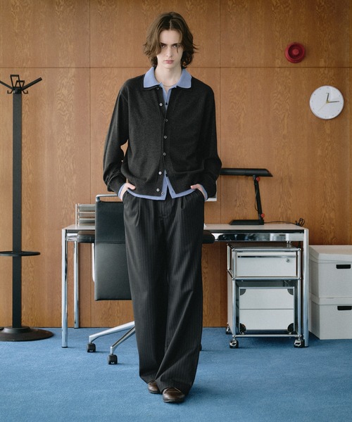 SELLE GLANT(セレグランテ)の「SEMI WIDE STRAIGHT PANTS / セミワイドストレートパンツ(スラックス・メンズ・ダークグレー/ブラック・SMALL/LARGE/MEDIUM)」の3枚目の写真