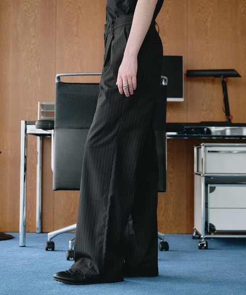 SELLE GLANT(セレグランテ)の「SEMI WIDE STRAIGHT PANTS / セミワイドストレートパンツ(スラックス・メンズ・ダークグレー/ブラック・SMALL/LARGE/MEDIUM)」の20枚目の写真