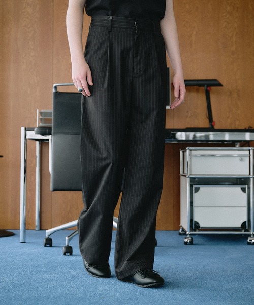 SELLE GLANT(セレグランテ)の「SEMI WIDE STRAIGHT PANTS / セミワイドストレートパンツ(スラックス・メンズ・ダークグレー/ブラック・SMALL/LARGE/MEDIUM)」の19枚目の写真