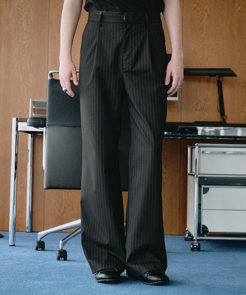 SELLE GLANT(セレグランテ)の「SEMI WIDE STRAIGHT PANTS / セミワイドストレートパンツ(スラックス・メンズ・ダークグレー/ブラック・SMALL/LARGE/MEDIUM)」の18枚目の写真