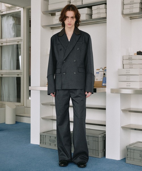 SELLE GLANT(セレグランテ)の「SEMI WIDE STRAIGHT PANTS / セミワイドストレートパンツ(スラックス・メンズ・ダークグレー/ブラック・SMALL/LARGE/MEDIUM)」の10枚目の写真