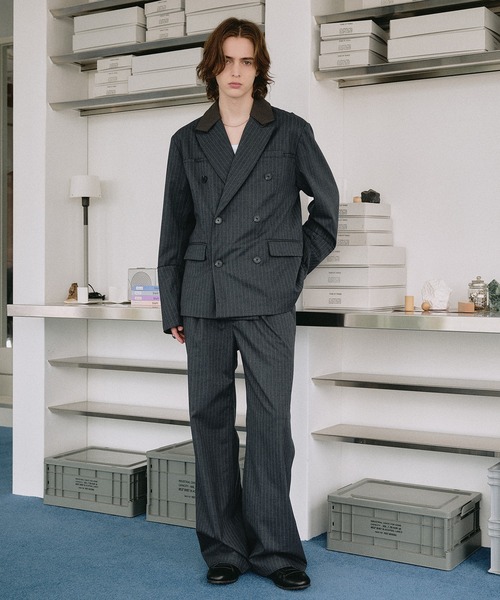 SELLE GLANT(セレグランテ)の「SEMI WIDE STRAIGHT PANTS / セミワイドストレートパンツ(スラックス・メンズ・ダークグレー/ブラック・SMALL/LARGE/MEDIUM)」の11枚目の写真
