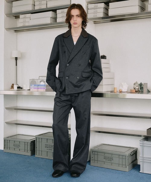 SELLE GLANT(セレグランテ)の「SEMI WIDE STRAIGHT PANTS / セミワイドストレートパンツ(スラックス・メンズ・ダークグレー/ブラック・SMALL/LARGE/MEDIUM)」の12枚目の写真