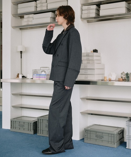 SELLE GLANT(セレグランテ)の「SEMI WIDE STRAIGHT PANTS / セミワイドストレートパンツ(スラックス・メンズ・ダークグレー/ブラック・SMALL/LARGE/MEDIUM)」の13枚目の写真