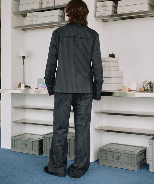 SELLE GLANT(セレグランテ)の「SEMI WIDE STRAIGHT PANTS / セミワイドストレートパンツ(スラックス・メンズ・ダークグレー/ブラック・SMALL/LARGE/MEDIUM)」の14枚目の写真
