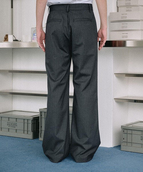 SELLE GLANT(セレグランテ)の「SEMI WIDE STRAIGHT PANTS / セミワイドストレートパンツ(スラックス・メンズ・ダークグレー/ブラック・SMALL/LARGE/MEDIUM)」の9枚目の写真