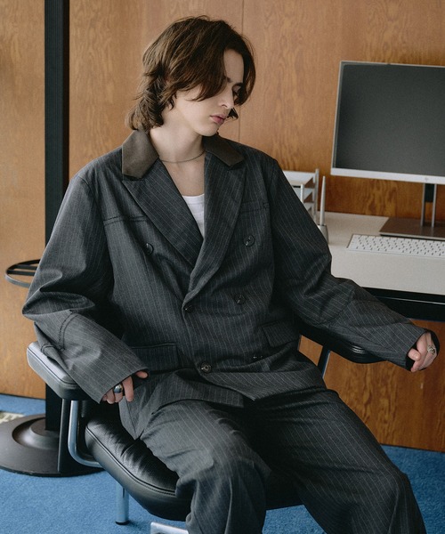 SELLE GLANT(セレグランテ)の「SEMI WIDE STRAIGHT PANTS / セミワイドストレートパンツ(スラックス・メンズ・ダークグレー/ブラック・SMALL/LARGE/MEDIUM)」の16枚目の写真