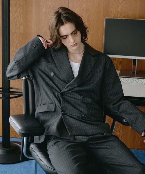 SELLE GLANT(セレグランテ)の「SEMI WIDE STRAIGHT PANTS / セミワイドストレートパンツ(スラックス・メンズ・ダークグレー/ブラック・SMALL/LARGE/MEDIUM)」の17枚目の写真