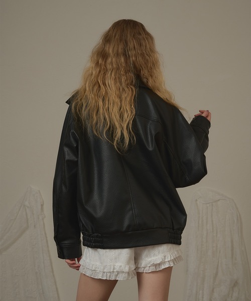 hazyl(ヘイジル)の「lining design jacket / ライニングデザインジャケット(ブルゾン・レディース・ブラック/ブラウン系その他・フリー)」の7枚目の写真