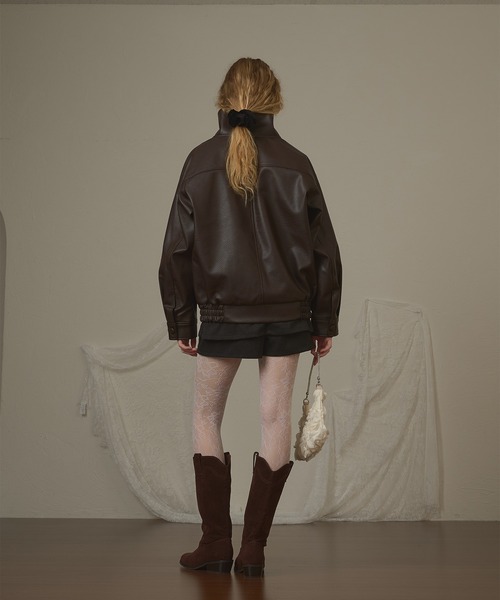 hazyl(ヘイジル)の「lining design jacket / ライニングデザインジャケット(ブルゾン・レディース・ブラック/ブラウン系その他・フリー)」の16枚目の写真