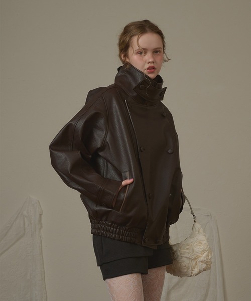 hazyl(ヘイジル)の「lining design jacket / ライニングデザインジャケット(ブルゾン・レディース・ブラック/ブラウン系その他・フリー)」の19枚目の写真