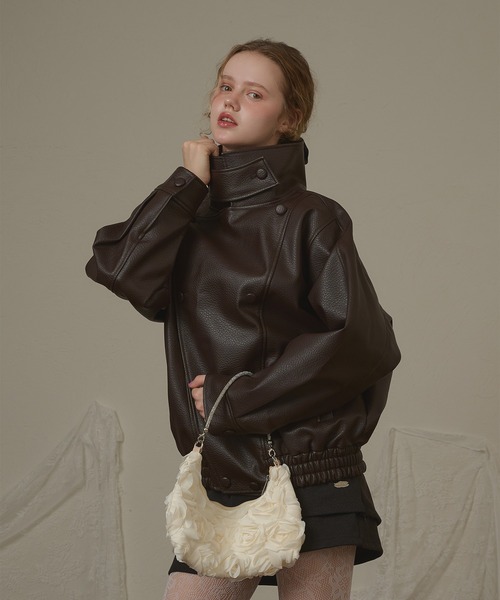 hazyl(ヘイジル)の「lining design jacket / ライニングデザインジャケット(ブルゾン・レディース・ブラック/ブラウン系その他・フリー)」の22枚目の写真