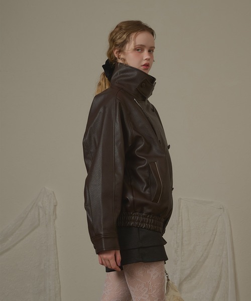 hazyl(ヘイジル)の「lining design jacket / ライニングデザインジャケット(ブルゾン・レディース・ブラック/ブラウン系その他・フリー)」の20枚目の写真