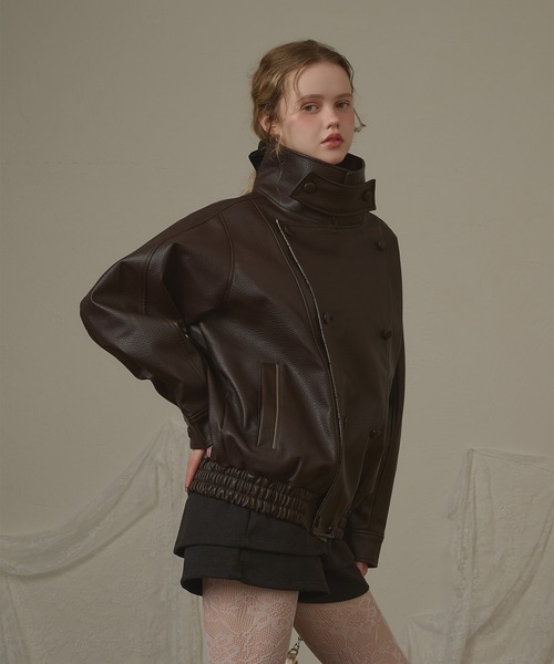hazyl(ヘイジル)の「lining design jacket / ライニングデザインジャケット(ブルゾン・レディース・ブラック/ブラウン系その他・フリー)」の21枚目の写真