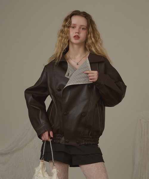 hazyl(ヘイジル)の「lining design jacket / ライニングデザインジャケット(ブルゾン・レディース・ブラック/ブラウン系その他・フリー)」の18枚目の写真
