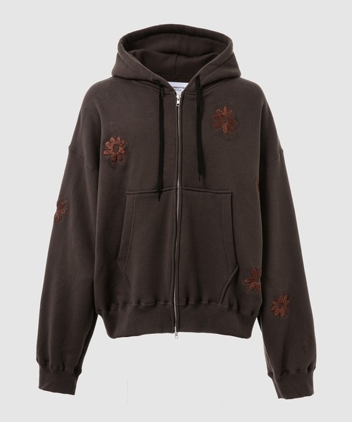 NOMA t.d.(ノーマティーディー)の「Flower Embroidery Hoody(パーカー・メンズ・ブラウン/ブラック・4/3)」の2枚目の写真