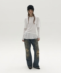 LAYERED LONG-SLEEVE TOP (WHITE)