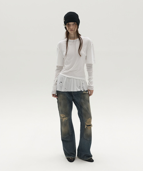 LCDC TM(エルシーディーシーティーエム)の「LAYERED LONG-SLEEVE TOP (WHITE)(Tシャツ/カットソー・レディース・その他・SMALL/MEDIUM)」の1枚目の写真