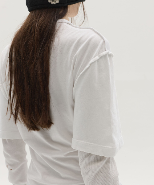 LCDC TM(エルシーディーシーティーエム)の「LAYERED LONG-SLEEVE TOP (WHITE)(Tシャツ/カットソー・レディース・その他・SMALL/MEDIUM)」の9枚目の写真