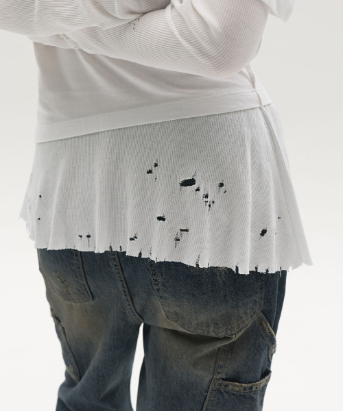 LCDC TM(エルシーディーシーティーエム)の「LAYERED LONG-SLEEVE TOP (WHITE)(Tシャツ/カットソー・レディース・その他・SMALL/MEDIUM)」の10枚目の写真