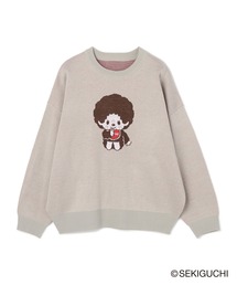 【モンチッチ】ジャガードニットプルオーバー