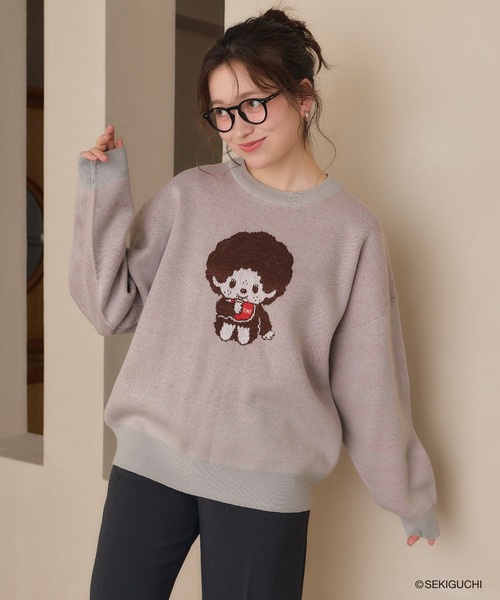 cross marche(クロスマルシェ)の「【モンチッチ】ジャガードニットプルオーバー(ニット/セーター・レディース・アイボリー/レッド/杢グレー/ブラック・M/LL/L)」の4枚目の写真