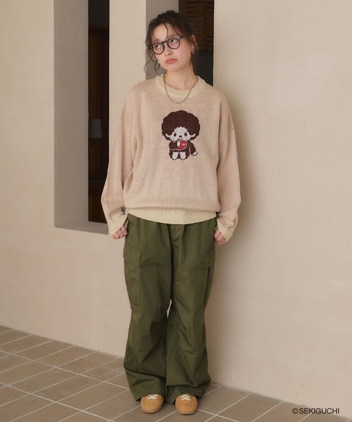 cross marche(クロスマルシェ)の「【モンチッチ】ジャガードニットプルオーバー(ニット/セーター・レディース・アイボリー/レッド/杢グレー/ブラック・M/LL/L)」の17枚目の写真