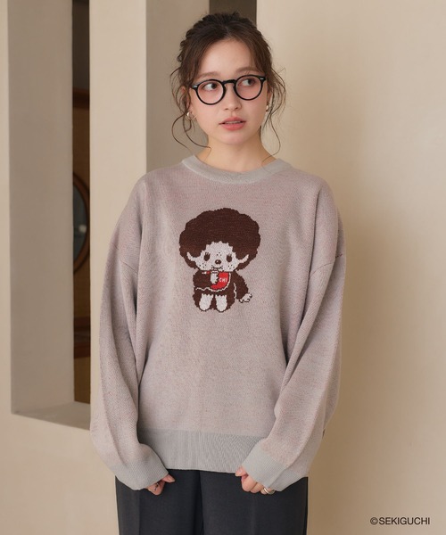 cross marche(クロスマルシェ)の「【モンチッチ】ジャガードニットプルオーバー(ニット/セーター・レディース・アイボリー/レッド/杢グレー/ブラック・M/LL/L)」の21枚目の写真
