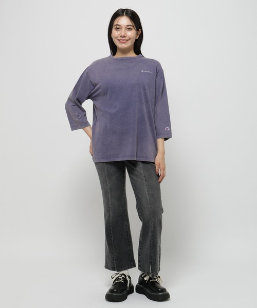 niko and...(ニコアンド)の「【Champion(チャンピオン)】別注 8分袖スノー洗いTシャツ(Tシャツ/カットソー・レディース・ラベンダー/ライトグリーン/オフホワイト・MEDIUM/LARGE)」の10枚目の写真