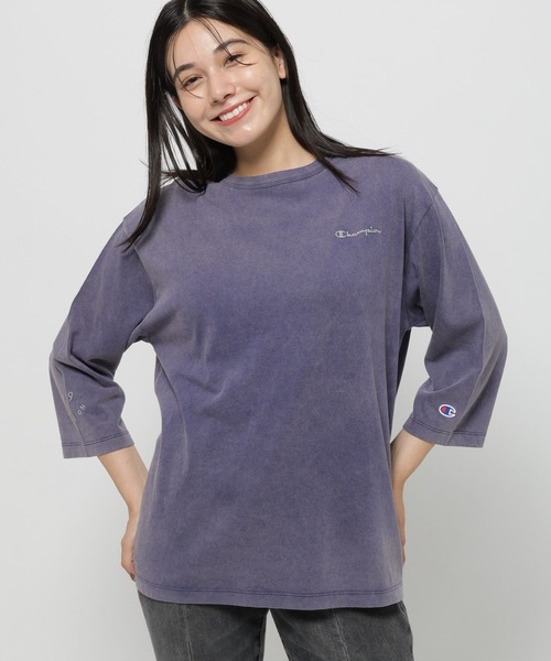 niko and...(ニコアンド)の「【Champion(チャンピオン)】別注 8分袖スノー洗いTシャツ(Tシャツ/カットソー・レディース・ラベンダー/ライトグリーン/オフホワイト・MEDIUM/LARGE)」の12枚目の写真